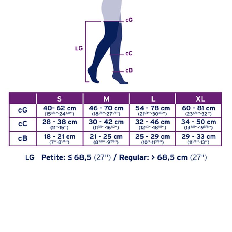 PR/1  JOBST MEDICAL LEG WEAR, UNISEX, THIGH HIGH, 30-40MMHG, XL, BLACK, CLOSED TOE