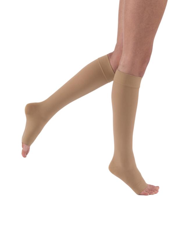 PR/1  JOBST MEDICAL LEG WEAR, UNISEX, KNEE HIGH, 15-20MMHG, LG, BEIGE, OPEN TOE