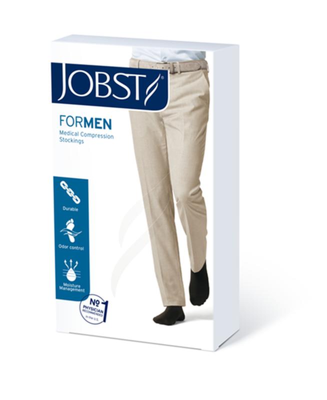 PR/1 JOBST MEDICAL LEG WEAR, MEN, KNEE HIGH, RIBBED, 30-40MMHG, XL, FULL CALF, BLACK, OPEN TOE