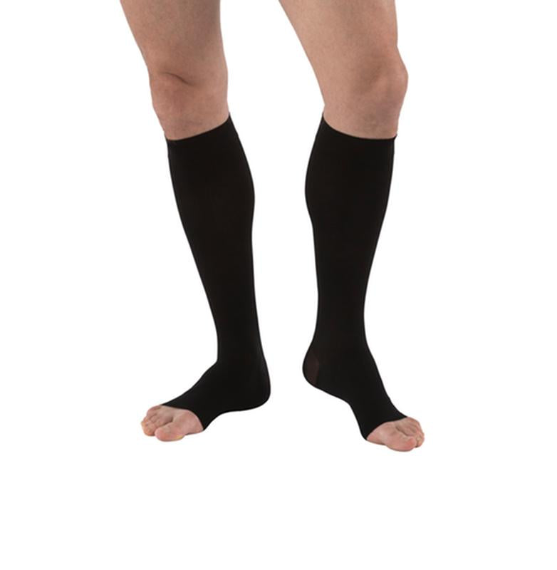 PR/1 JOBST MEDICAL LEG WEAR, MEN, RIBBED, KNEE HIGH, 30-40MMHG, XL, BLACK, OPEN TOE