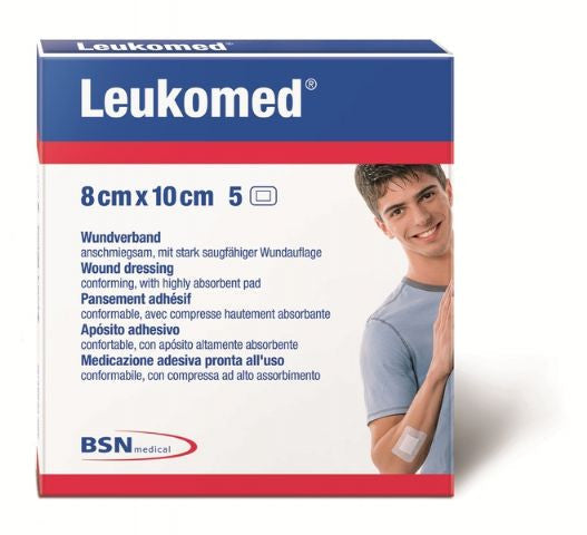 BX/50 LEUKOMED NON-WOV ADH STERILE DRESSING W/ABSORB PAD 8CM X 10CM (HOSPITAL PACK)