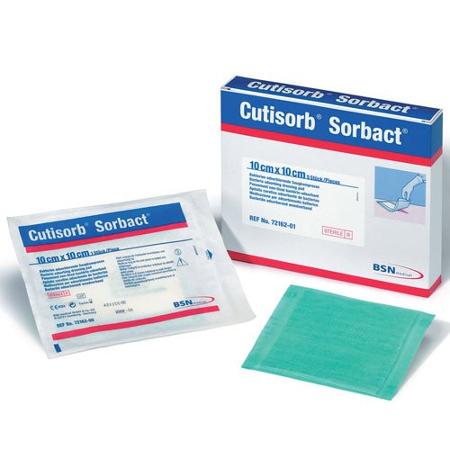 BX/10 CUTIMED SORBION SORBACT ANTIMICROBIAL DRESSING WITH DACC, STERILE, 20 CM X 20 CM