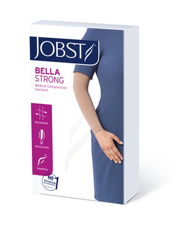 EA/1 JOBST BELLA STRONG READY-TO-WEAR ARMSLEEVE W/SIL BAND, 15-20MMHG, 9 REGULAR, NATURAL
