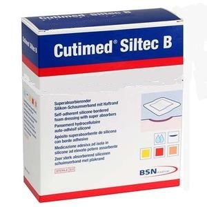 BX/10 CUTIMED SILTEC B FOAM DRESSING W/SUPER ABSORBERS AND SILICONE LAYER, ADH BORDER, 15CM X 15CM
