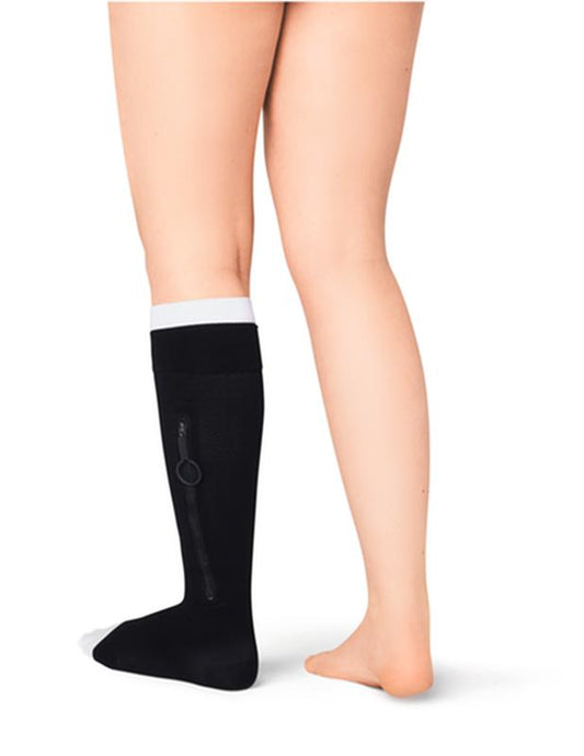 KT/1 JOBST ULCERCARE READY-TO-WEAR LG, LEFT ZIPPER, BLACK (INCL 1 STOCKING AND 2 LINERS)