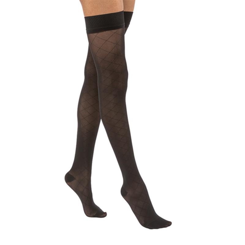 PR/1 JOBST ULTRASHEER WOMEN, THIGH HIGH, 20-30MMHG, XL, BLACK, CLOSED TOE