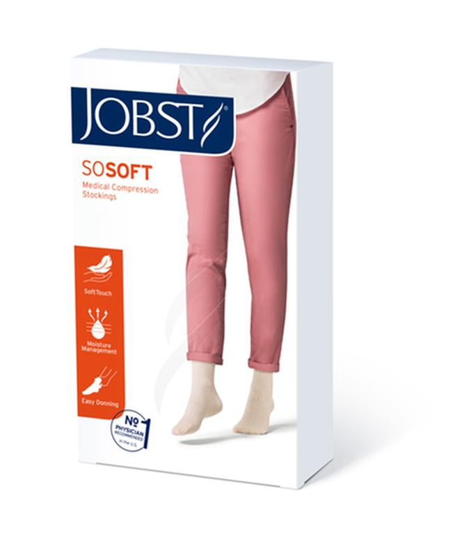 PR/1 JOBST SOSOFT WOMEN, KNEE HIGH, 30-40MMHG, XL, BROCADE BLACK, CLOSED TOE