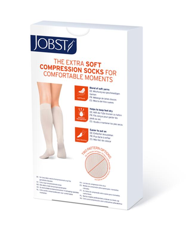 PR/1 JOBST SOSOFT WOMEN, KNEE HIGH, 30-40MMHG, MD, RIBBED SAND, CLOSED TOE