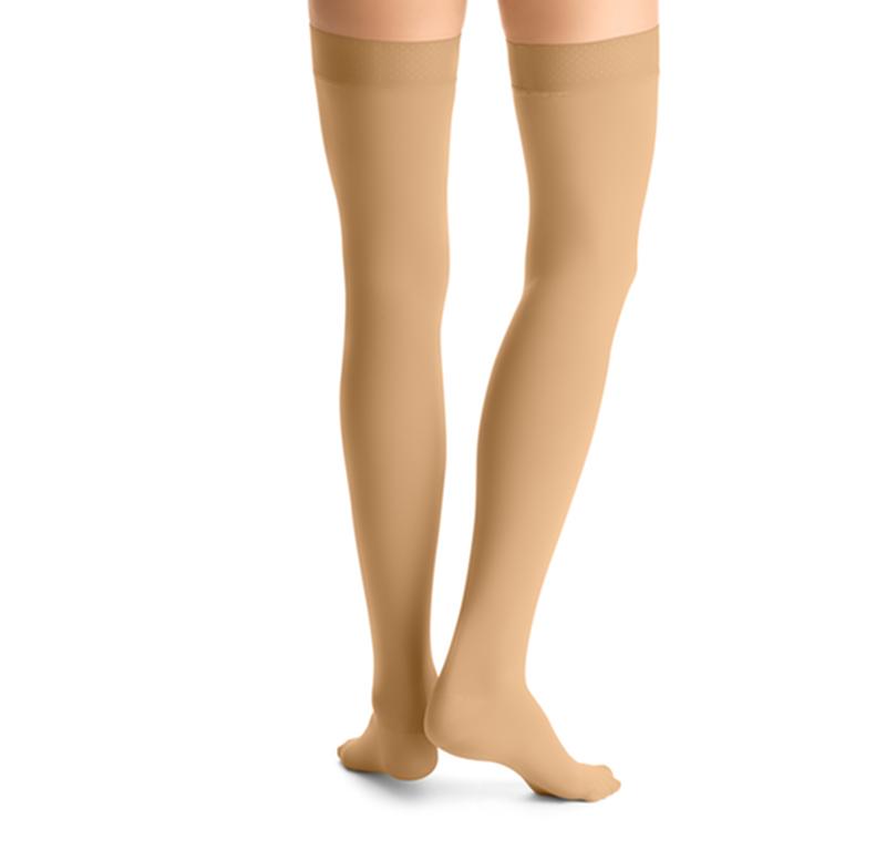 PR/1 JOBST OPAQUE WOMEN, THIGH HIGH W/SIL DOT BAND, 15-20MMHG ,SM, EXPRESSO, CLOSED TOE