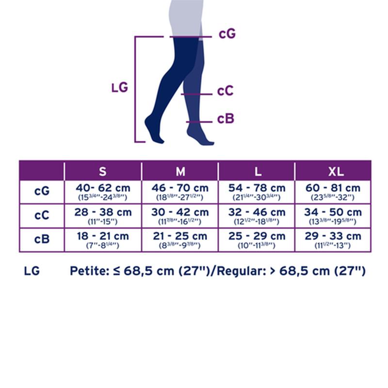 PR/1 JOBST OPAQUE WOMEN, THIGH HIGH PETITE W/SIL DOT BAND, 15-20MMHG, LG, NATURAL, OPEN TOE