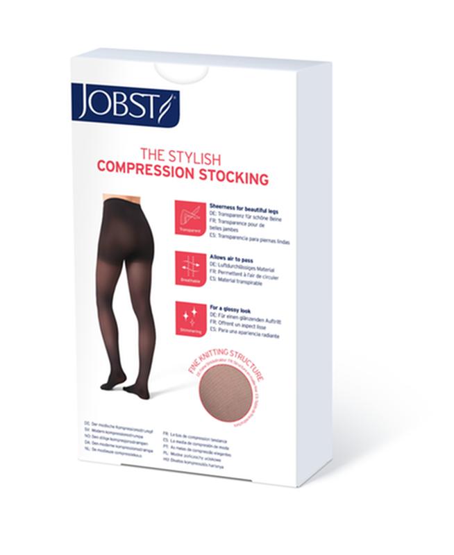 PR/1 JOBST ULTRASHEER WOMEN, THIGH HIGH W/SIL LACE BAND, 20-30MMHG, XL, NATURAL, CLOSED TOE