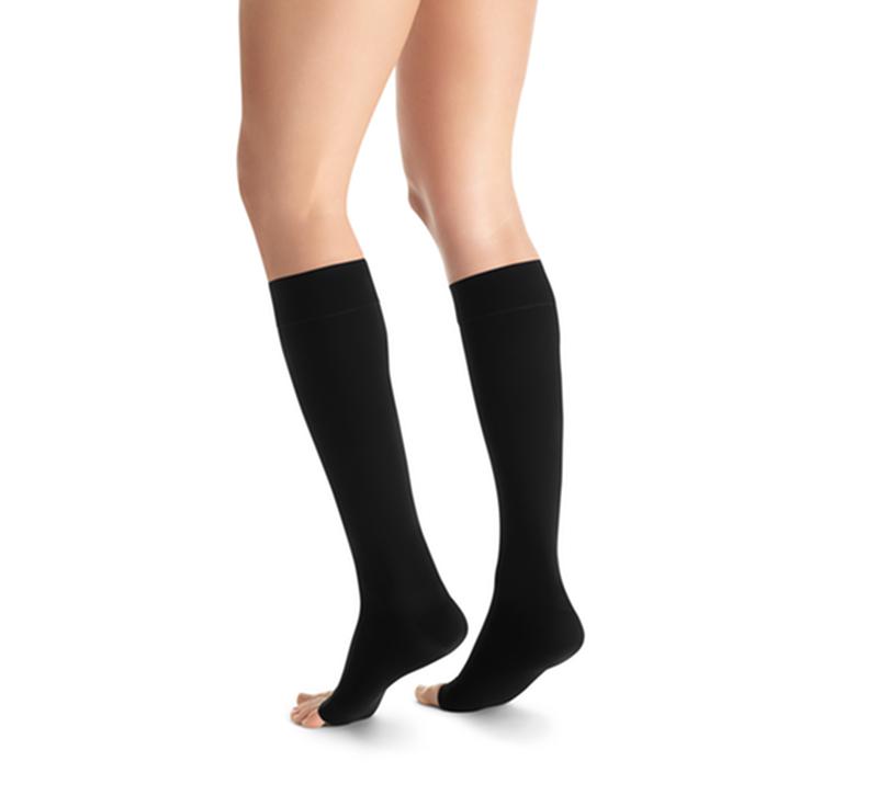 PR/1 JOBST OPAQUE WOMEN, KNEE HIGH, 20-30MMHG, XL, CLASSIC BLACK, OPEN TOE