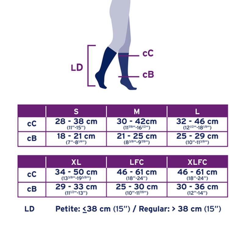 PR/1 JOBST OPAQUE WOMEN, KNEE HIGH PETITE, 20-30MMHG, XL, CLASSIC BLACK, CLOSED TOE
