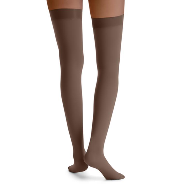 PR/1 JOBST OPAQUE WOMEN, THIGH HIGH W/SIL DOT BAND, 20-30MMHG, MD, ESPRESSO, CLOSED TOE