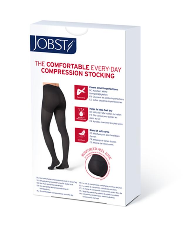 PR/1 JOBST OPAQUE WOMEN, PANTYHOSE, 20-30MMHG, MD, BLACK, CLOSED TOE