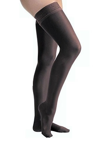 PR/1 JOBST ULTRASHEER WOMEN, THIGH HIGH W/SIL LACE BAND, 30-40MMHG, SM, CLASSIC BLACK, CLOSED TOE