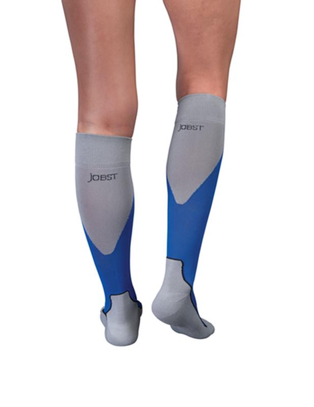 PR/1 JOBST SPORT STOCKING UNISEX, 15-20MMHG, SM, ROYAL BLUE/GREY , CLOSED TOE