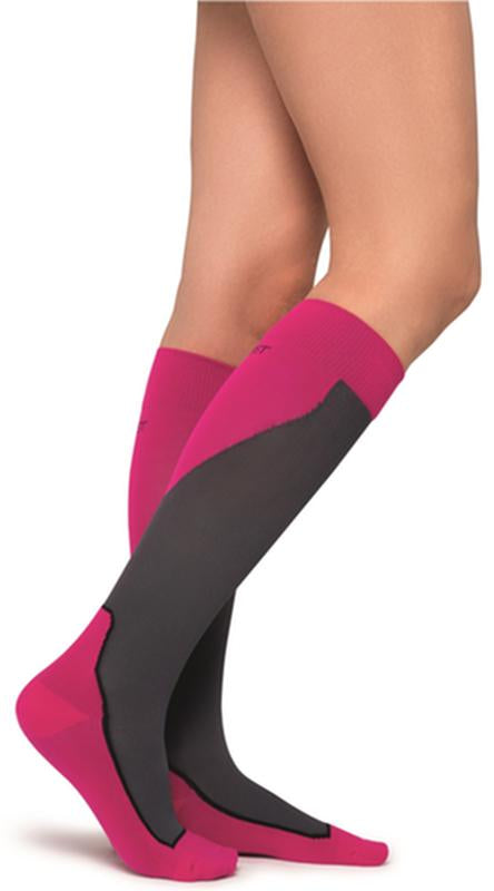 PR/1 JOBST SPORT STOCKING UNISEX, 15-20MMHG, MD, PINK/GREY , CLOSED TOE