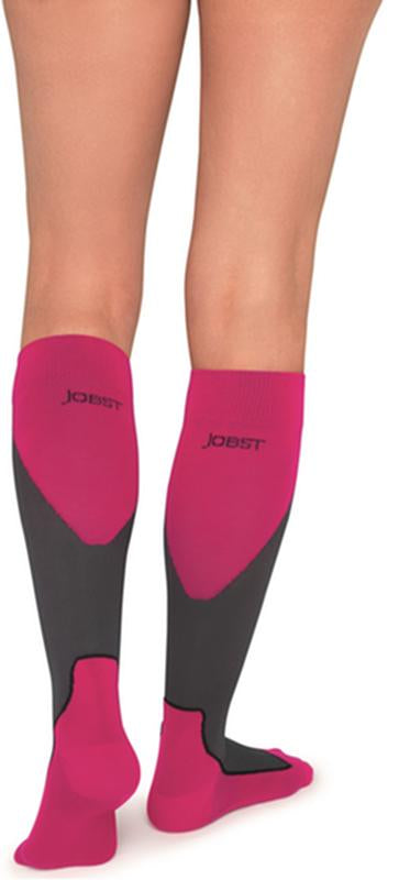 PR/1 JOBST SPORT STOCKING UNISEX, 15-20MMHG, MD, PINK/GREY , CLOSED TOE