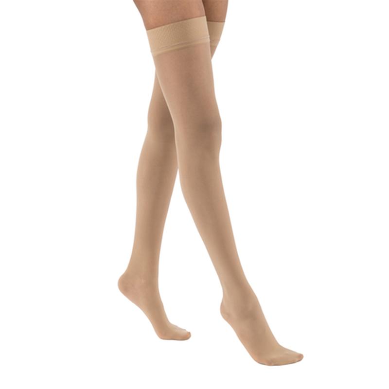 PR/1 JOBST ULTRASHEER WOMEN, THIGH HIGH W/SIL DOT BAND, 20-30MMHG, XL, NATURAL, CLOSED TOE