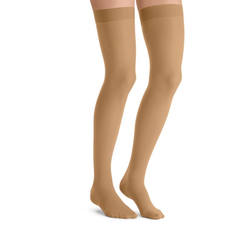 PR/1 JOBST ULTRASHEER WOMEN, THIGH HIGH W/SIL DOT BAND, 20-30MMHG, XL, SUNTAN, CLOSED TOE