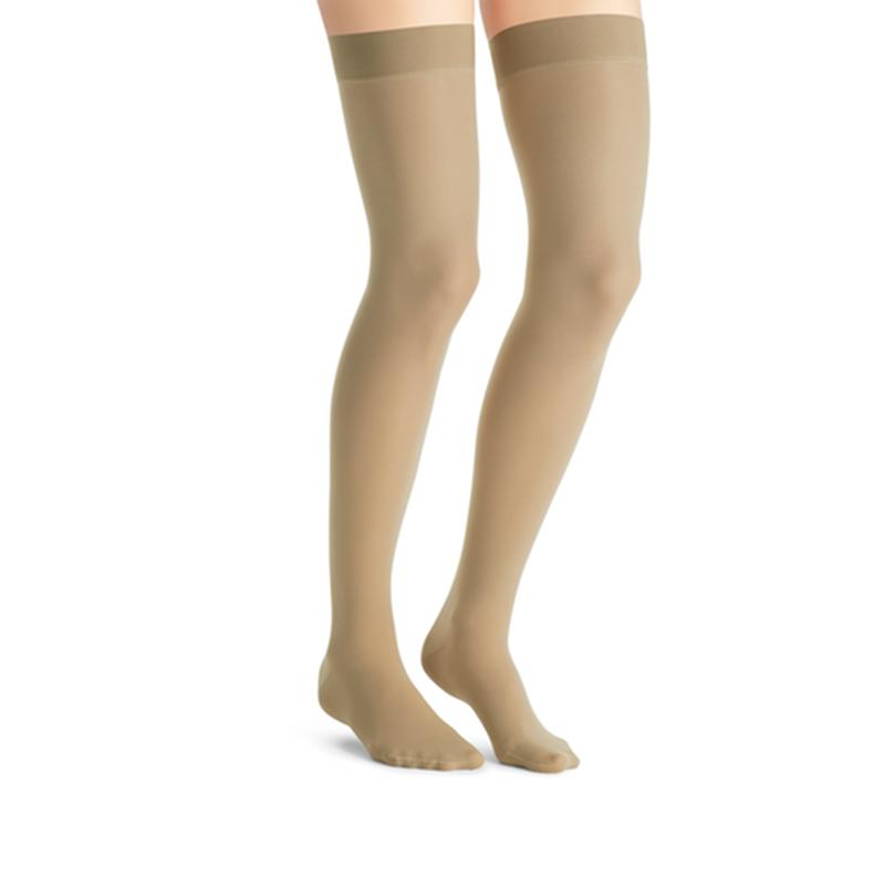 PR/1 JOBST ULTRASHEER WOMEN, THIGH HIGH W/SIL DOT BAND, 30-40MMHG, MD, NATURAL, CLOSED TOE