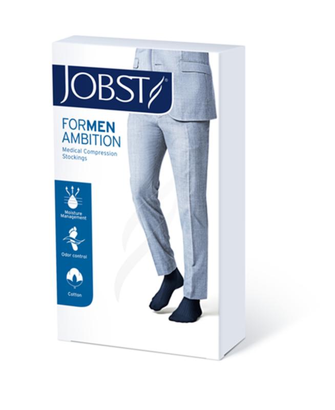 PR/1 JOBST FOR MEN AMBITION 30-40MMHG,GREY,KNEE HIGH SOFTFIT STOCKINGS,CLOSED TOE
