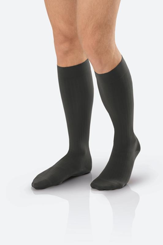 PAIR/1 JOBST FORMEN AMBITION 30-40MMHG GREY KNEE HIGH SOFTFIT STOCKINGS,CLOSED TOE 3 LONG