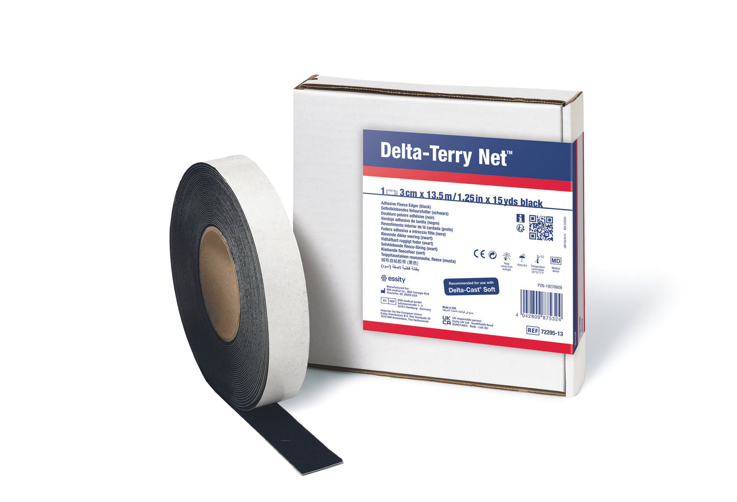 BX/1 DELTA TERRY-NET ADH FLEECE EDGER 3.5CM X 13.7M, WHITE
