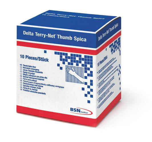 BX/10 DELTA TERRY-NET S THUMB SPICA PRECUT TERRY CLOTH STOCKINETTE 7.5CM X 48CM, LONG
