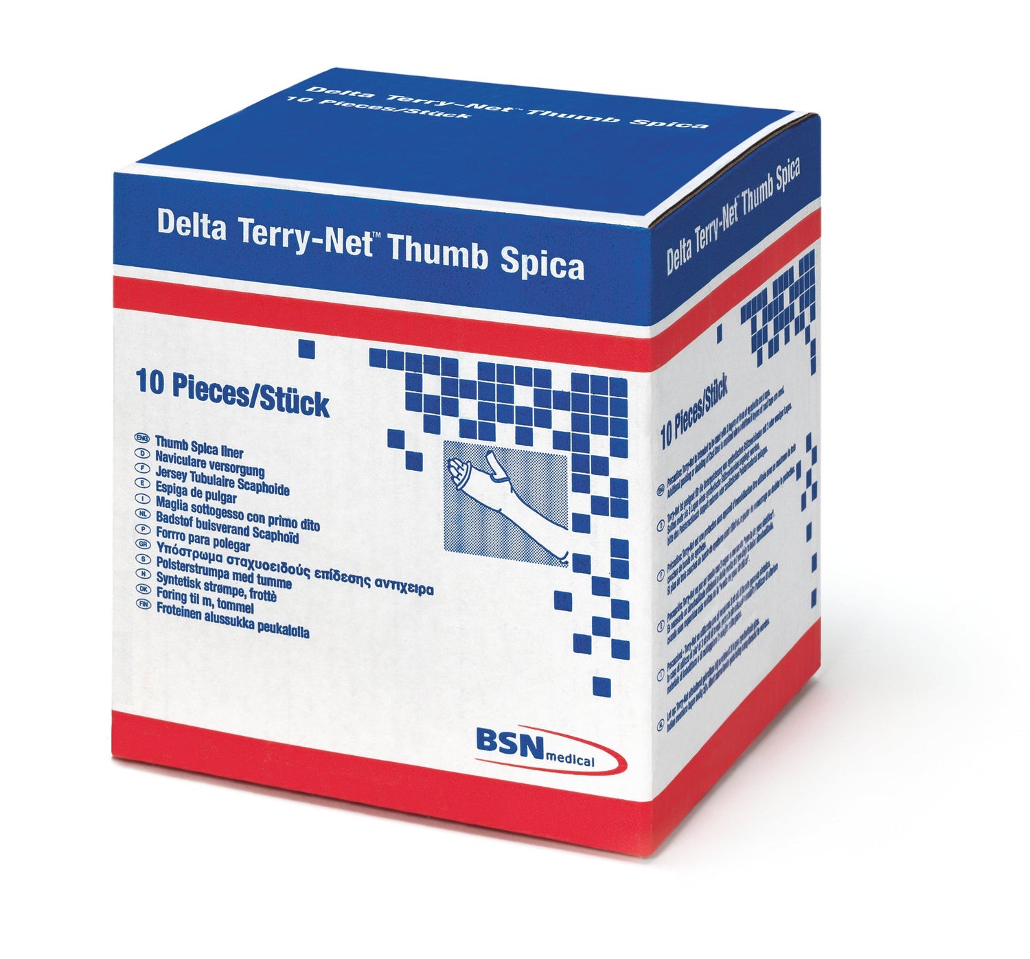 BX/10 DELTA TERRY-NET S THUMB SPICA PRECUT TERRY CLOTH STOCKINETTE 5CM X 41CM, SHORT