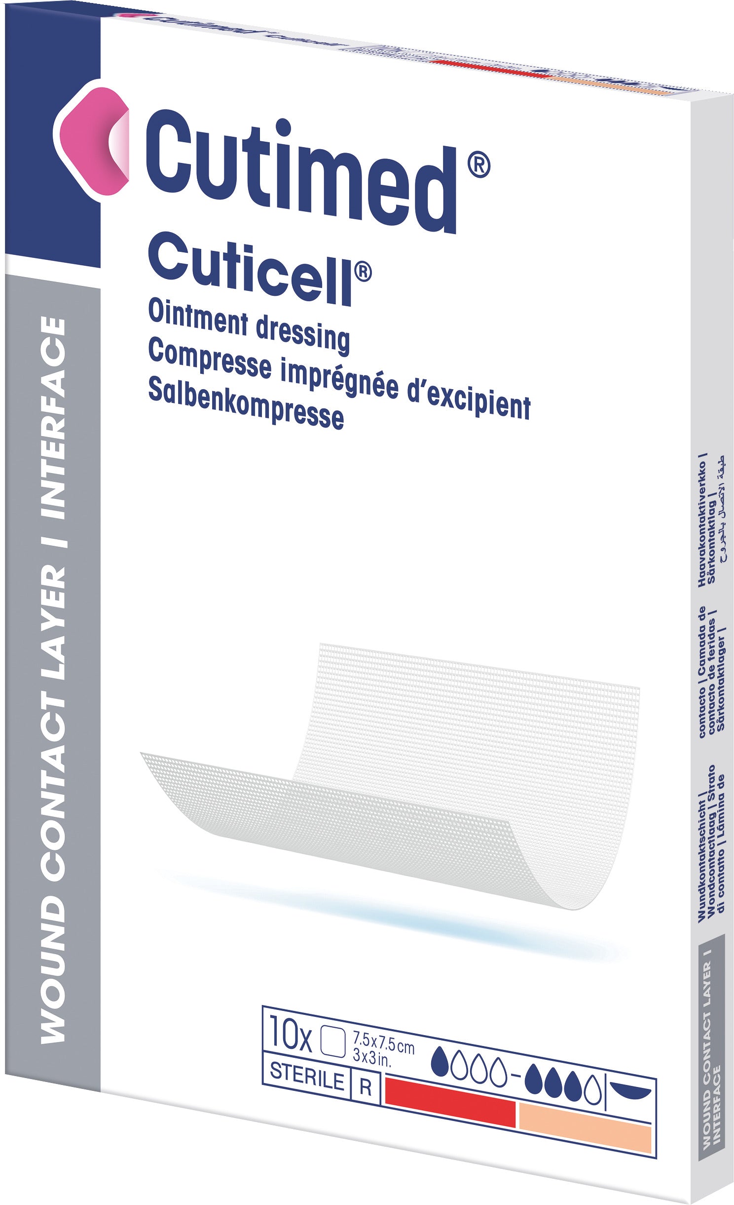 BX/25 CUTICELL NON-ADH DRESSING IMPREGNATED W/NON-MED OINTMENT 20CM X 40CM (HOSPITAL PACK)