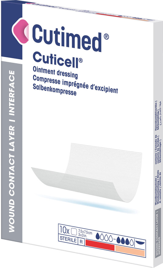BX/25 CUTICELL NON-ADH DRESSING IMPREGNATED W/NON-MED OINTMENT 20CM X 40CM (HOSPITAL PACK)