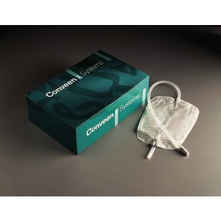 Conveen® Security+ Leg Bag, Clamp Outlet, Sample Port, Straps, Sterile, 17oz (500ml) - 1 Each