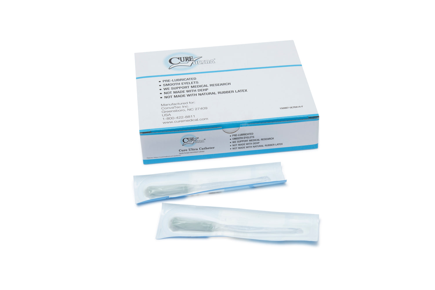 Cure Ultra™ Intermittent Pre-lubricated Urinary Catheter for Females - Box of 30
