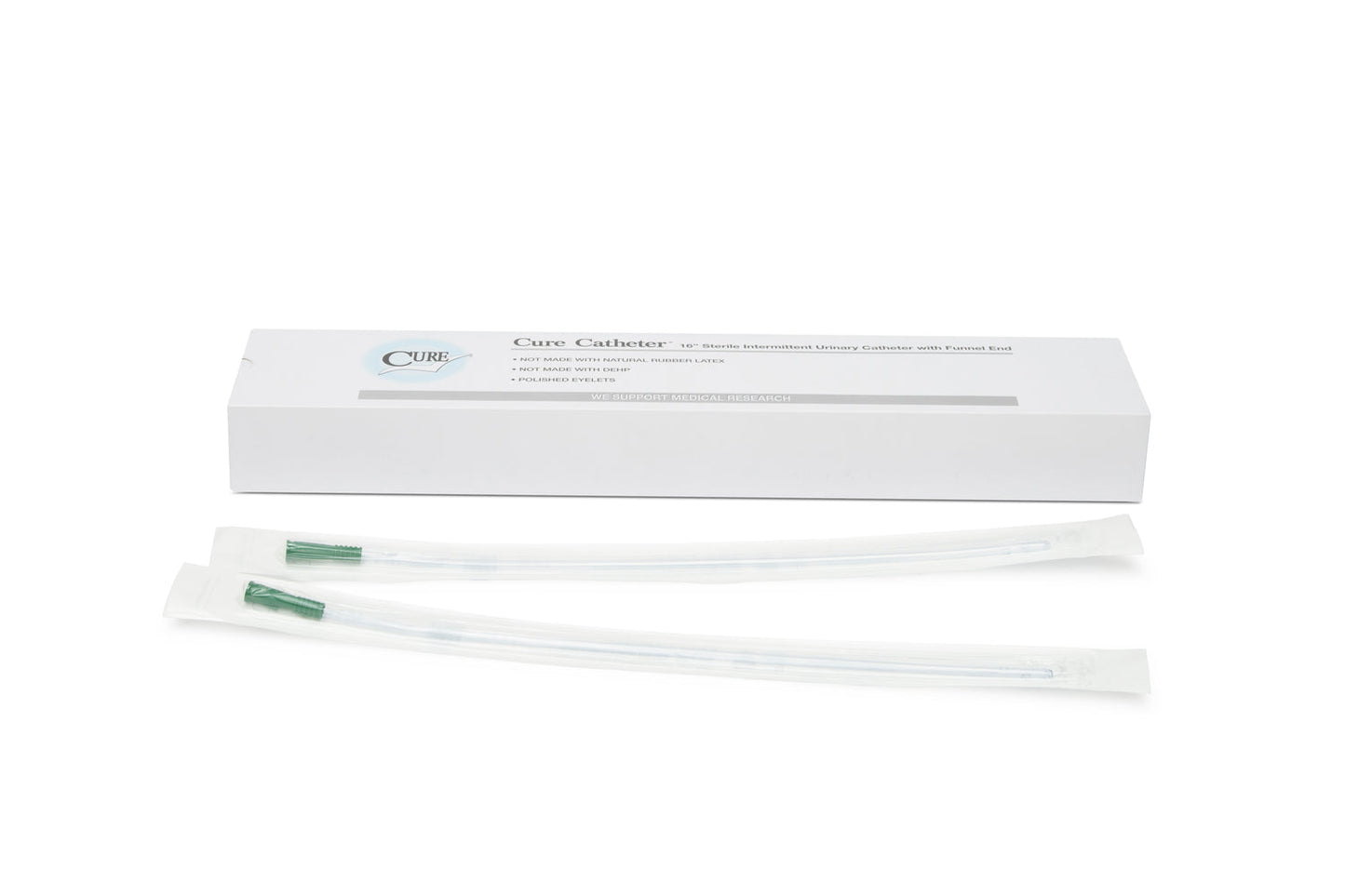 Cure Catheter™ Uncoated Intermittent Urinary Catheter for Males - Box of 30