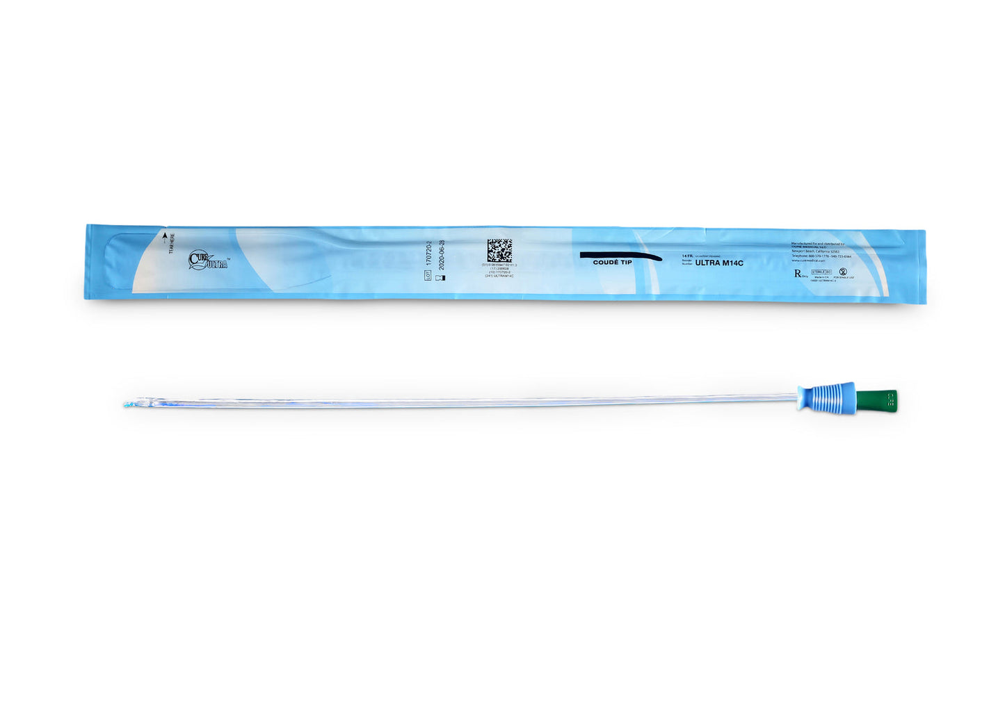 Cure Ultra™ Intermittent Pre-lubricated Urinary Catheter for Males - Box of 30