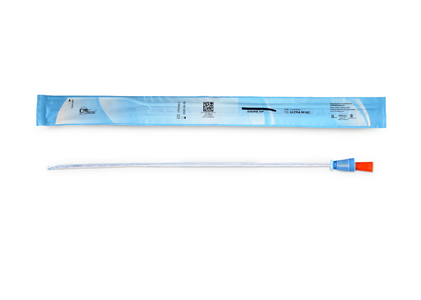 Cure Ultra™ Intermittent Pre-lubricated Urinary Catheter for Males - Box of 30