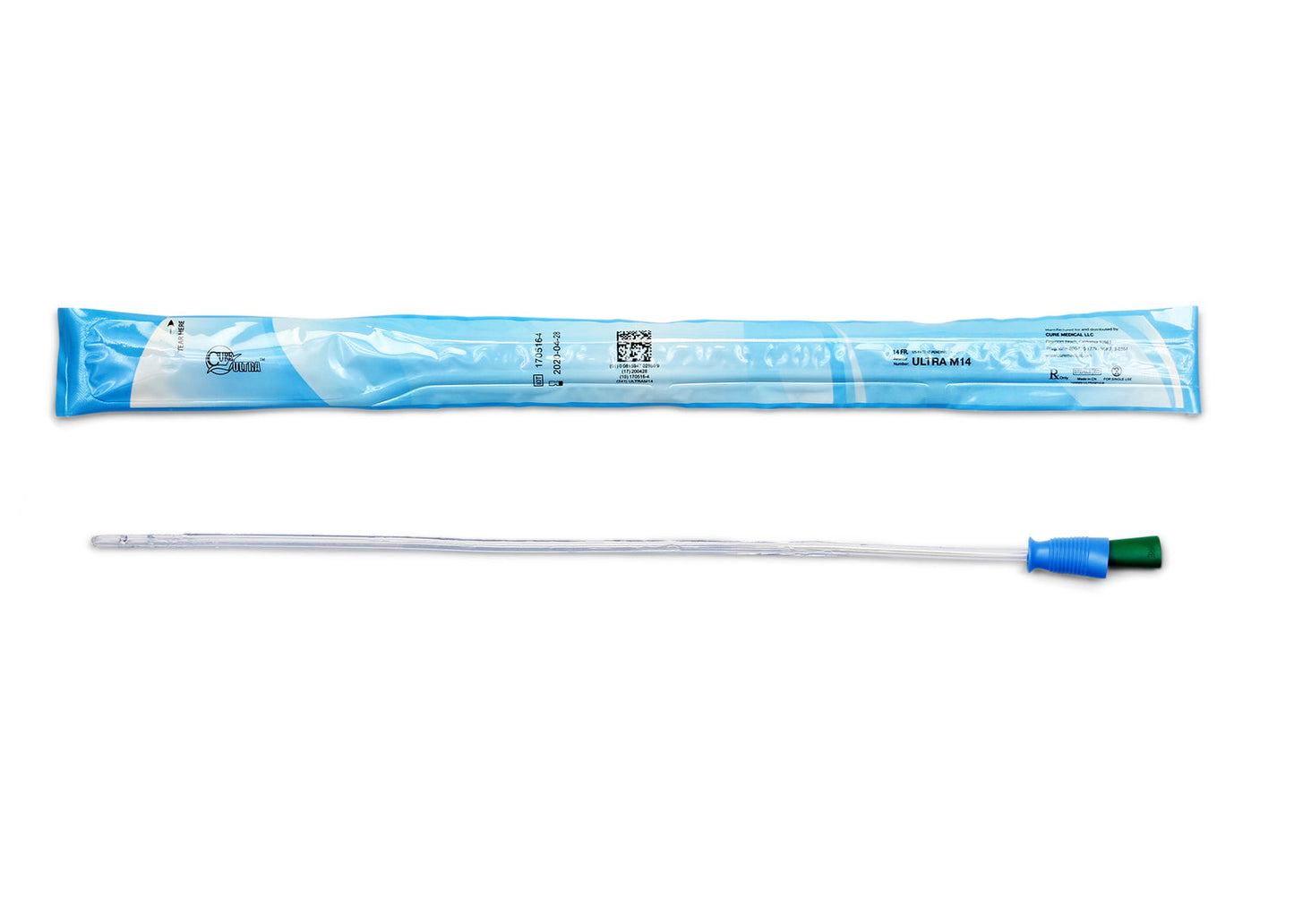 Cure Ultra™ Intermittent Pre-lubricated Urinary Catheter for Males - Box of 30