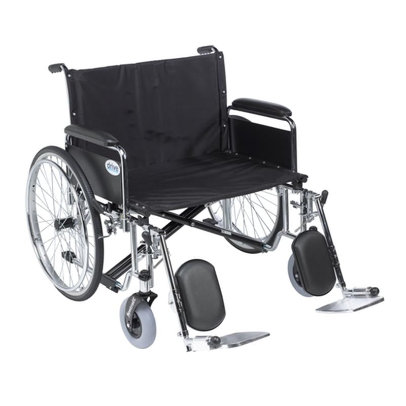 Sentra EC Heavy Duty Extra Wide Wheelchair, Detachable Full Arms, Elevating Leg Rests, 26" Seat - 1 Each