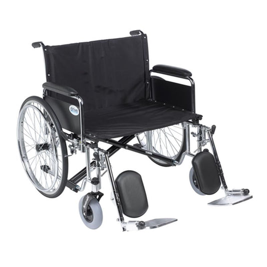 Sentra EC Heavy Duty Extra Wide Wheelchair, Detachable Full Arms, Elevating Leg Rests, 30" Seat - 1 Each