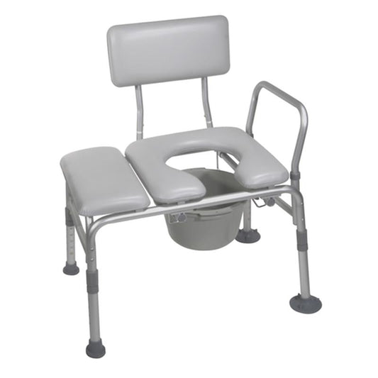 Padded Seat Transfer Bench with Commode Opening - 1 Each
