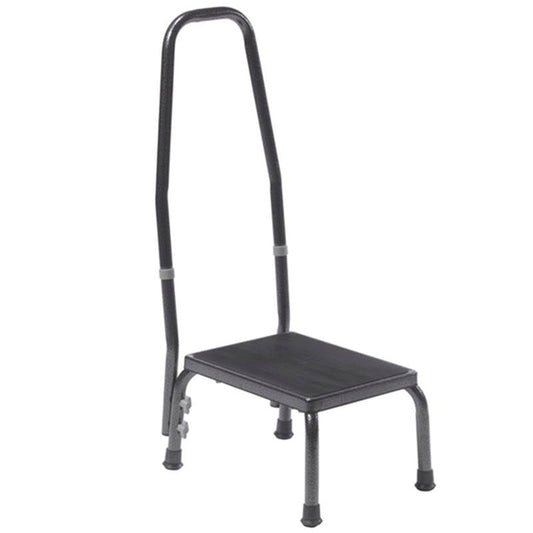 Footstool with Non Skid Rubber Platform and Handrail - 1 Each