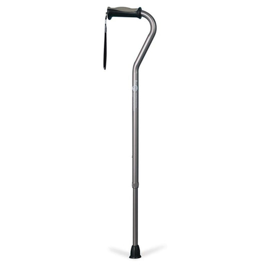 Adjustable Offset Handle Cane with Reflective Strap - 1 Each