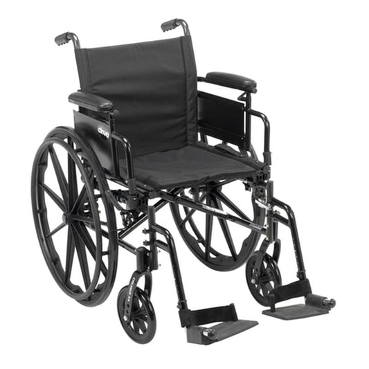 Cruiser X4 Lightweight Dual Axle Wheelchair with Adjustable Detachable Arms, Desk Arms, Swing Away Footrests, 18" Seat - 1 Each