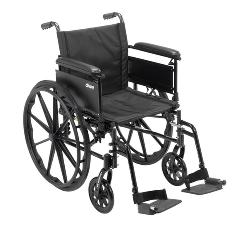 Cruiser X4 Lightweight Dual Axle Wheelchair with Adjustable Detachable Arms, Full Arms, Swing Away Footrests, 18" Seat - 1 Each
