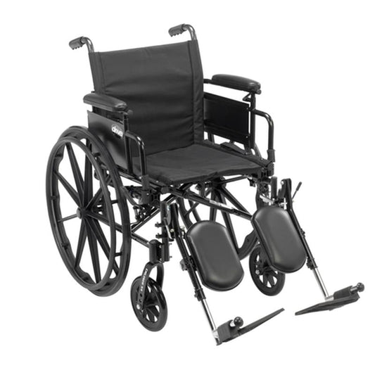Cruiser X4 Lightweight Dual Axle Wheelchair with Adjustable Detachable Arms, Desk Arms, Elevating Leg Rests, 20" Seat - 1 Each