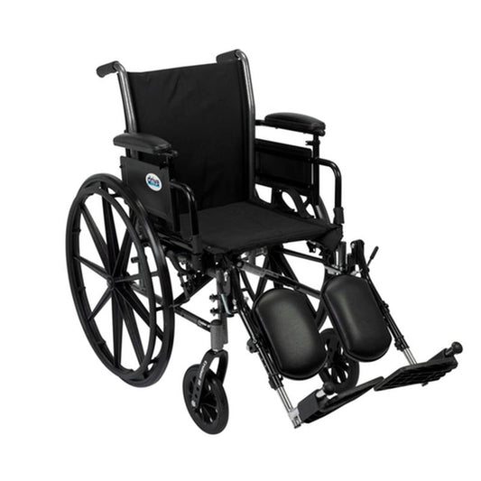 Cruiser III Light Weight Wheelchair with Flip Back Removable Arms, Adjustable Height Desk Arms, Elevating Leg Rests, 18" - 1 Each