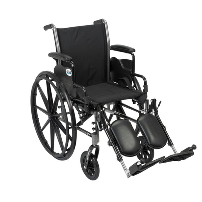 Cruiser III Light Weight Wheelchair with Flip Back Removable Arms, Desk Arms, Elevating Leg Rests, 18" Seat - 1 Each