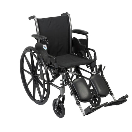 Cruiser III Light Weight Wheelchair with Flip Back Removable Arms, Desk Arms, Elevating Leg Rests, 18" Seat - 1 Each